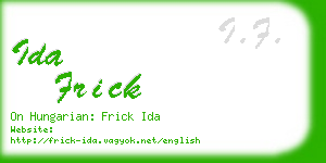 ida frick business card